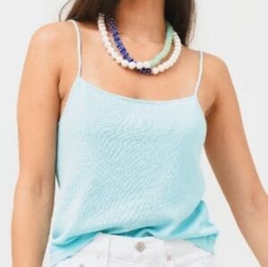VINCE Spaghetti Strap Camisole Sweater Blue XL NEW